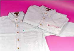 Blue Denim Shirt with Etchmaster (R) Logo