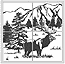 Elk with Mountains Tile & Stone Stencil Set