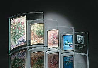 Crescent Picture Frame  3/16in Jade  Vertical
