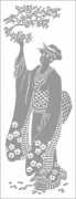 Rectangle Door Stencil Pattern - Japanese Woman