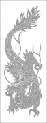 Rectangle Door Stencil Pattern - Dragon