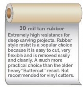 20 mil thick resist x 25" wide x 10 yards long (brown rubber)