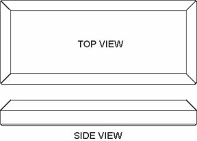 Rectangles  Jade 3/4in. Glass   Edge #4  3 x 10