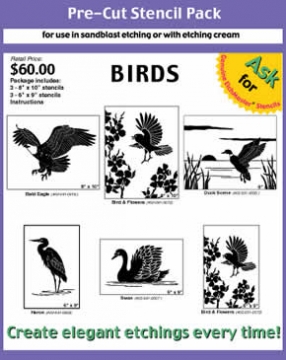 Birds Pre-Cut Stencil Pack (6 stencils)