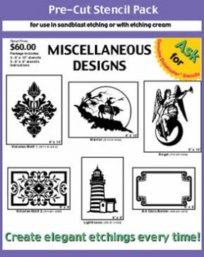 Miscellaneous Pre-Cut Stencil Pack (6 stencils)